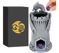 Torre di dadi a forma di drago, torre per lanciare DND in resina, accessori per giochi di dadi da tavolo, castello di dadi per giochi da tavolo RPG fantasy, regali per fan di D&D, regali del drago per