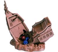 Torre di dadi a forma di nave pirata, perfetta per dungeons and dragons, giochi di ruolo da tavolo, giochi in miniatura e giochi da tavolo