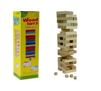 Torre di destrezza in legno con numeri - 48 blocchi e dadi