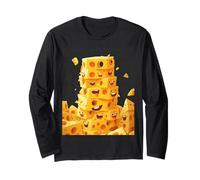 Torre di Formaggio Allegra per Amanti del Formaggio Maglia a Manica