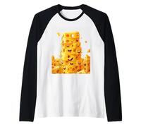 Torre di Formaggio Allegra per Amanti del Formaggio Maglia con Maniche Raglan