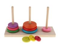 Torre di Hanoi Anelli, Giocattoli Logici in Legno, Impilatore Geometrico