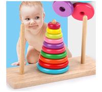 TORRE DI HANOI GIOCATTOLO PER BAMBINI IMPILATORE BLOCCHI LEGNO GIOCO EDUCATIVO