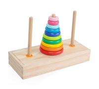 Torre di Hanoi, Puzzle a 10 Anelli Giocattolo di Logica in Legno con Scatola di Immagazzinaggio Puzzle di Logica Rompicapo Giocattolo Intellettuale per Bambini (Dimensioni ridotte)