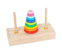 Torre di Hanoi, puzzle di teaser cerebrali in legno per bambini Rainbow Impila della torre blocca i giocattoli sensoriali logici di pensiero logico per 3+ anni