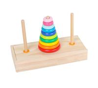 Torre di Hanoi, puzzle di teaser cerebrali in legno per bambini Rainbow Impioning Tower blocca Educazione Educazione Logica Pensiero logico giocattoli sensoriali per un regalo di 3+ anni, puzzle sequ