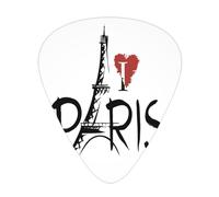 Torre di Parigi con plettro per chitarra a forma di cuore rosso, confezione da 12, plettri per chitarra, il miglior regalo musicale, inclusi 0,46 mm/0,71 mm/0,96 mm