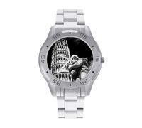 Torre di Pisa Gnome Uomo Business Watch Moda in Acciaio Inox Orologi da polso Personalizzato Facile Leggere Orologi per le Donne