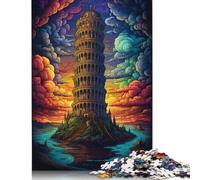 Torre di Pisa Italia23 Puzzle 100% carta cartone riciclata Puzzle rettangolare per adulti e bambini Regalo di Natale 1000 pezzi (75x50 cm)