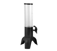 Torre dispenser per birra da 1,5 l, facile da pulire, rubinetto integrato con tubo di ghiaccio e luce LED trasparente, dispenser per bevande nero