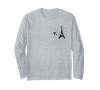 Torre Eiffel Aereo Cuore Tasca Parigi Francia Souvenir Maglia a Manica