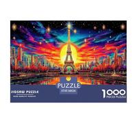 Torre Eiffel al tramonto Torre Eiffel colorata in acqua 1000 pezzi puzzle per adulti attività divertente per il compleanno nei giorni di pioggia 38x26 cm/1000 pezzi