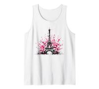 Torre Eiffel con fiori di ciliegio, souvenir vintage di Parigi Canotta