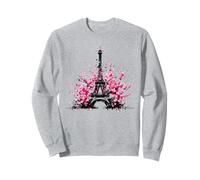 Torre Eiffel con fiori di ciliegio, souvenir vintage di Parigi Felpa