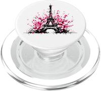 Torre Eiffel con fiori di ciliegio, souvenir vintage di Parigi PopSockets PopGrip per MagSafe