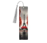 Torre Eiffel con ombrello rosso stampa accessori da lettura segnalibro in legno segnalibri unici per libri con copertina rigida riviste