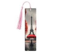 Torre Eiffel con ombrello rosso stampa accessori da lettura segnalibro in legno segnalibri unici per libri con copertina rigida riviste