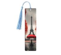 Torre Eiffel con ombrello rosso stampa accessori da lettura segnalibro in legno segnalibri unici per libri con copertina rigida riviste