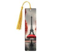 Torre Eiffel con ombrello rosso stampa accessori da lettura segnalibro in legno segnalibri unici per libri con copertina rigida riviste