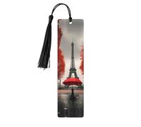 Torre Eiffel con ombrello rosso stampa accessori da lettura segnalibro in legno segnalibri unici per libri con copertina rigida riviste