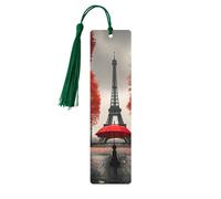 Torre Eiffel con ombrello rosso stampa accessori da lettura segnalibro in legno segnalibri unici per libri con copertina rigida riviste