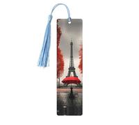 Torre Eiffel con ombrello rosso stampa accessori da lettura segnalibro in legno segnalibri unici per libri con copertina rigida riviste