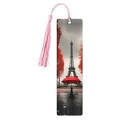 Torre Eiffel con ombrello rosso stampa accessori da lettura segnalibro in legno segnalibri unici per libri con copertina rigida riviste