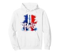 Torre Eiffel della Bandiera Francese Parigi Felpa con Cappuccio