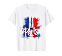 Torre Eiffel della Bandiera Francese Parigi Maglietta
