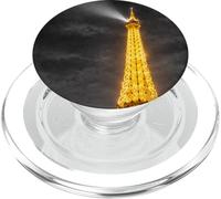 Torre Eiffel di Parigi Bright Black and White Night PopSockets PopGrip per MagSafe