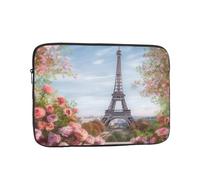 Torre Eiffel di Parigi con stampa di fiori Custodia per computer portatile Custodia per laptop alla moda Borsa per laptop durevole valigetta per uomo donna borsa da 10 pollici
