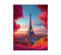 Torre Eiffel Dipingere con i Numeri Adulti Parigi Dipingere con i Numeri Bambini 135x100cm, Kit Pittura Adulti con Colore Canvas per Quadri Moderni Soggiorno Decorazioni Parete Regalo Donna 2YH-8899