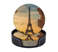 Torre Eiffel Parigi Autunno Stampa 6 Set Pratici Sottobicchieri Tazza Ufficio Cucina Tavolino Decorazione Pranzo Facile Pulire