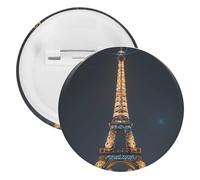 Torre Eiffel Parigi Bottoni Pin Distintivi Banda Stagnata Spille Mestieri per Camicie Vestiti Borsa, 12PCS, plastica e latta