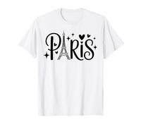 Torre Eiffel Parigi Cute Hearts Tourist Graphic Maglietta
