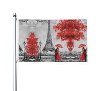 Torre Eiffel Parigi dipinto bandiere da giardino modellate, bandiere decorative su entrambi i lati, adatte per prati, balconi, portici, ecc.
