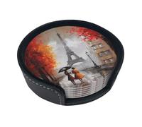 Torre Eiffel Parigi Dipinto Sottobicchieri per bevande Set di 6 sottobicchieri in pelle per tazza da tè sottobicchieri per tazza cucina bar decorazione casa regalo di inaugurazione della casa