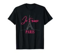 Torre Eiffel Parigi Francia Je T'Aime I Love You Souvenir Maglietta