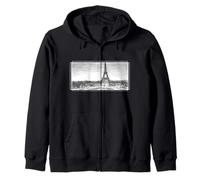 Torre Eiffel Parigi Francia Nero & Bianco Vintage Parigi Felpa con Cappuccio