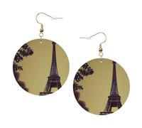 Torre Eiffel Parigi Orecchini in pelle alla moda per le donne ciondola 1 paio di orecchini piercing leggeri stampati gioielli regali per donne ragazze