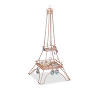 Relaxdays Espositore Gioielli a Torre Eiffel, Porta Collane, Anelli & Bracciali, Organizer in Metallo, Design Oro/Ramato
