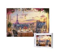 Torre Eiffel Puzzle 300 Pezzi,Puzzle Paesaggio Pattern Design con Confezione Regalo,DIY Puzzles in Legno,Dimensione Di 40x28cm,Regalo Adulti Lntrattenimento Creativo,Collection Regali Decor,p298t