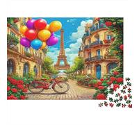 Torre Eiffel Romantica Strada di Parigi Puzzle 1000 Pezzi Carta Puzzle per Adulti Relax Arredo Regalo Famiglia 52x38cm/1000pcs