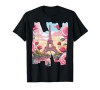 Torre Eiffel Rose Paris Souvenir Bonjour costume francese Maglietta