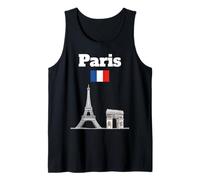 Torre Eiffel Souvenir Parigi Arc De Triomphe Bandiera Francia Canotta