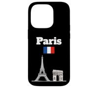 Torre Eiffel souvenir Parigi Arc De Triomphe bandiera Francia Custodia per iPhone 14 Pro