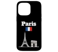 Torre Eiffel souvenir Parigi Arc De Triomphe bandiera Francia Custodia per iPhone 14 Pro Max