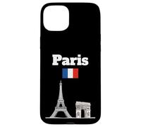 Torre Eiffel souvenir Parigi Arc De Triomphe bandiera Francia Custodia per iPhone 15 Plus
