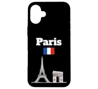 Torre Eiffel souvenir Parigi Arc De Triomphe bandiera Francia Custodia per iPhone 16 Plus