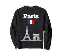 Torre Eiffel Souvenir Parigi Arc De Triomphe Bandiera Francia Felpa